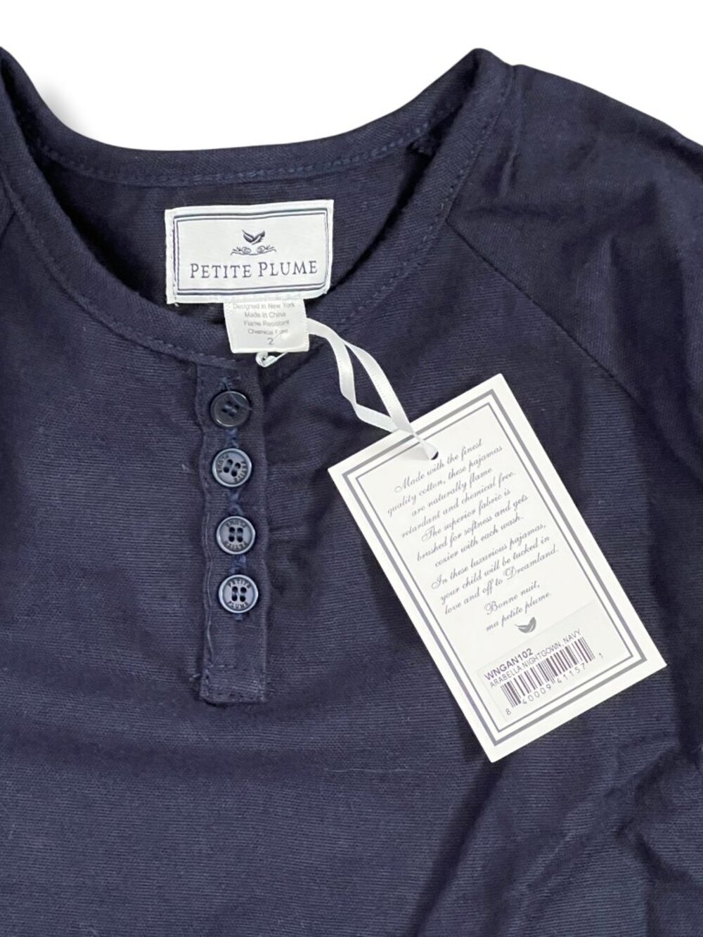 NWT Navy Petite Plume Girls Lace Lined Bell Sleeve Arabella Nightgown Size 2Y - Picture 4 of 5